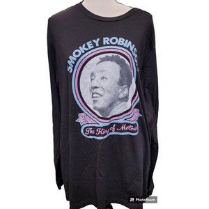 Smokey Robinson Long Sleeve Black T-shirt Size 2X R&B Motown